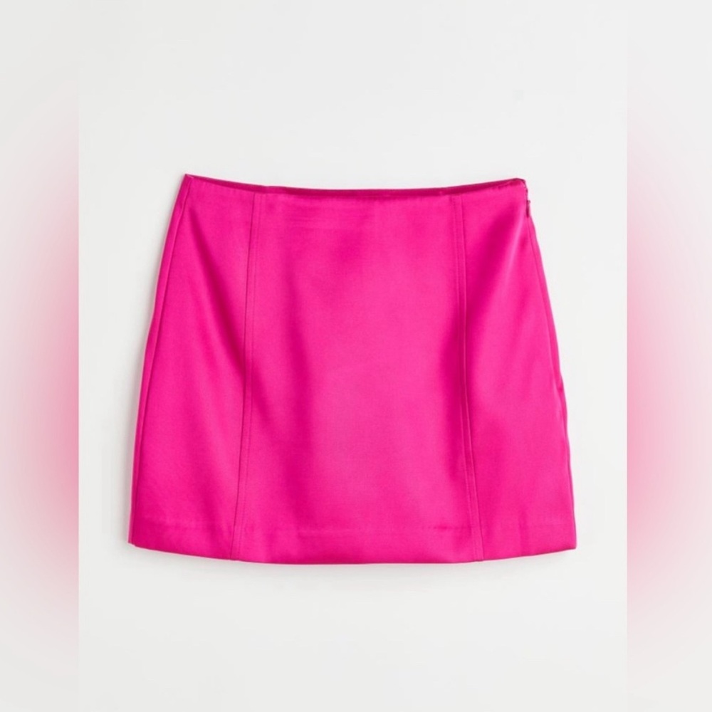 H&M Pink Satin Mini Skirt